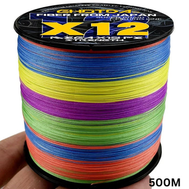 12 Strand x 500m Fishing Braid Multicolour 77LB