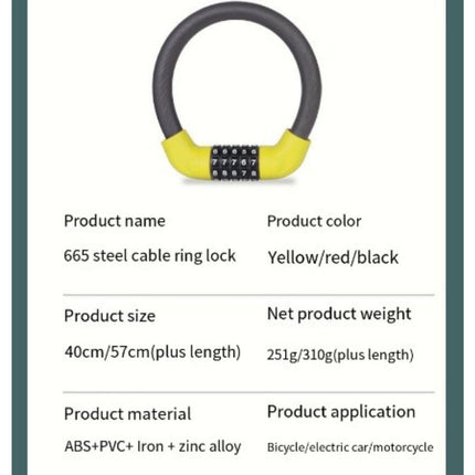 Steel Cable Ring Bike Lock