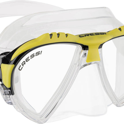 Cressi Adult Matrix with Dry top Snorkel – Clear/Yellow
