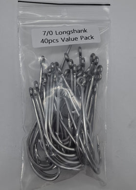 Meanfish Longshank Hooks 7/0 Value pack of 40