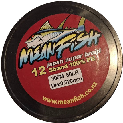 300m Meanfish x12 strand Premium Fishing Braid - Multicolour