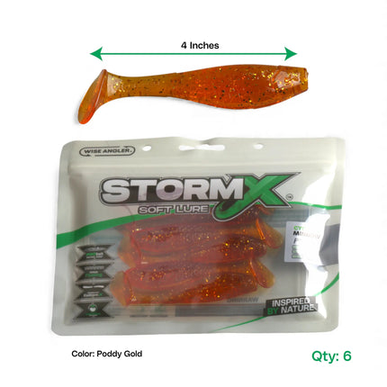 StormX™ Cyclone Minnow 4" Soft Lure — Poddy Gold