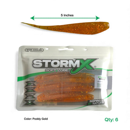 StormX™ Storm Shad 5" Soft Lure — Poddy Gold
