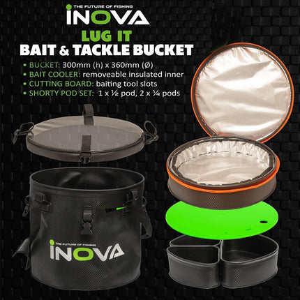 INOVA Lug-It Round Bait Cooler Bag | Insulated Fishing Bait Cooler