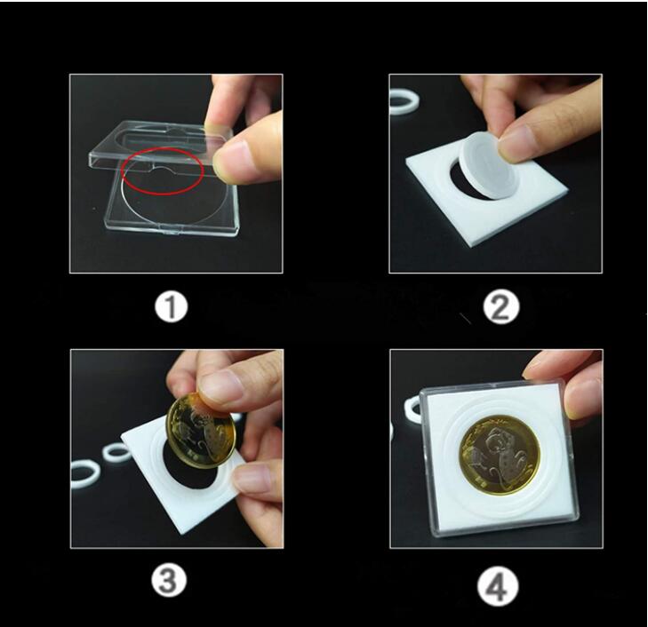Clear Square Coin Case - 20 Pcs for 19/24/29/34/39mm Coins PVC Free