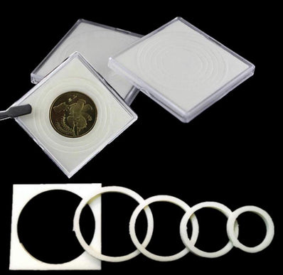 Clear Square Coin Case - 20 Pcs for 19/24/29/34/39mm Coins PVC Free