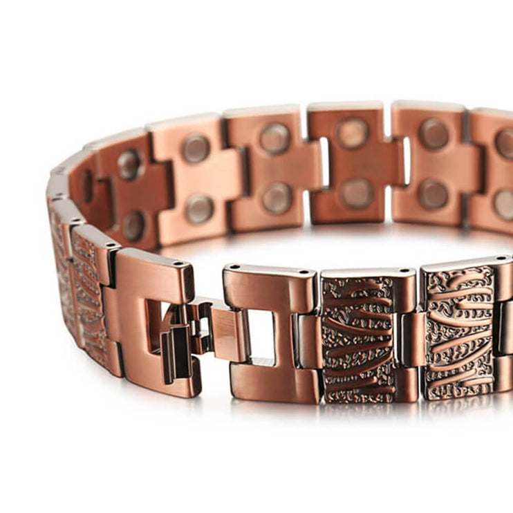 Vintage Red Copper  Double Row Magnetic Bracelet